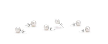7-8mm AAAA Quality Freshwater| Cultured Pearl Earring Pair in White
